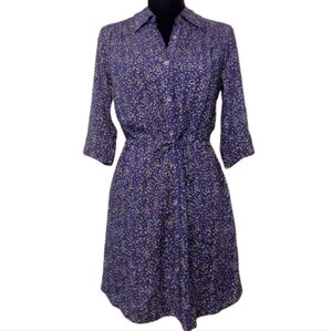 Max & Mia Women's Flower Print Button Up Drawstring Shirt Dress Size XS